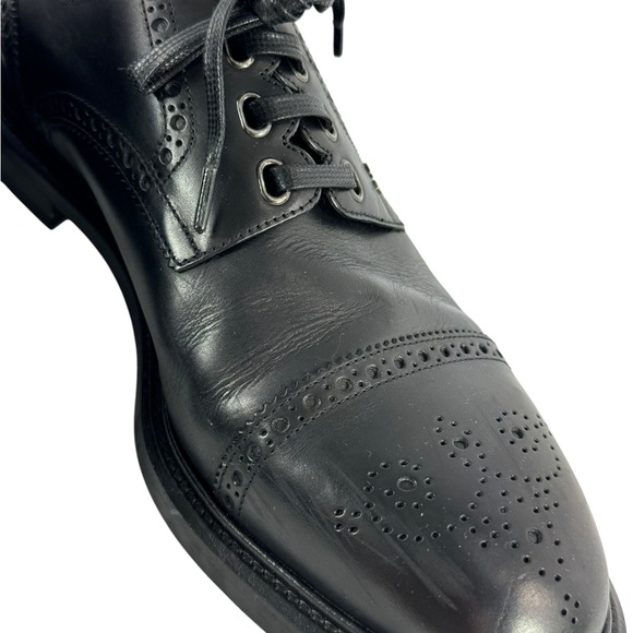 DOLCE & GABBANA Wingtip Black Leather Perforated Men's Oxfords 9.5UK - 10.5 US - Picture 7 of 12